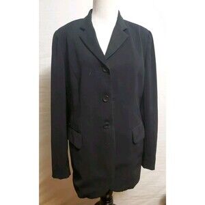 Philippe Adec Paris Women's Black Oversized Long Blazer Jacket Coat Size 8
